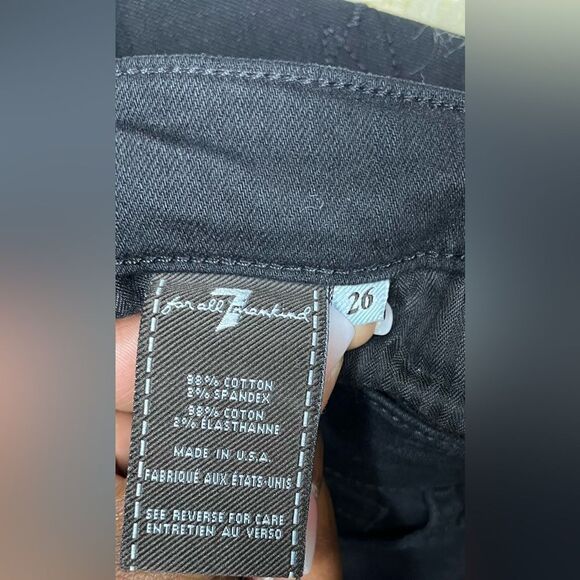 7 of all mankind H/R Roxanna black Slim Fit Jean sz 26 - Picture 5 of 10
